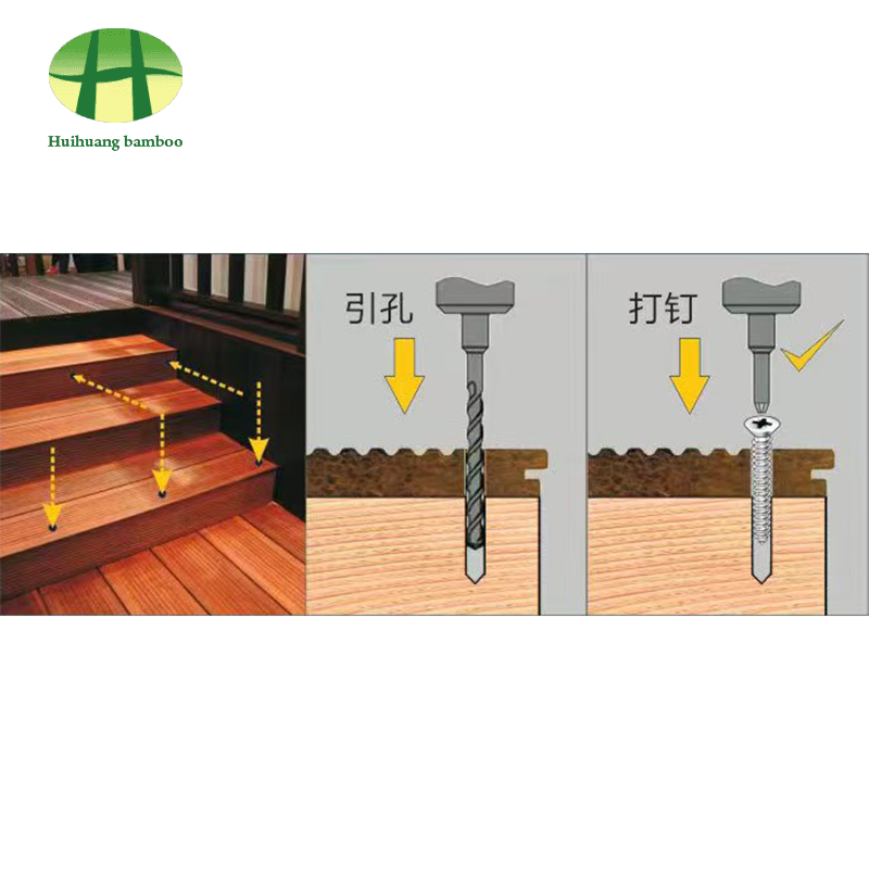 Expliciete spijkerverbinding van zware bamboevloeren